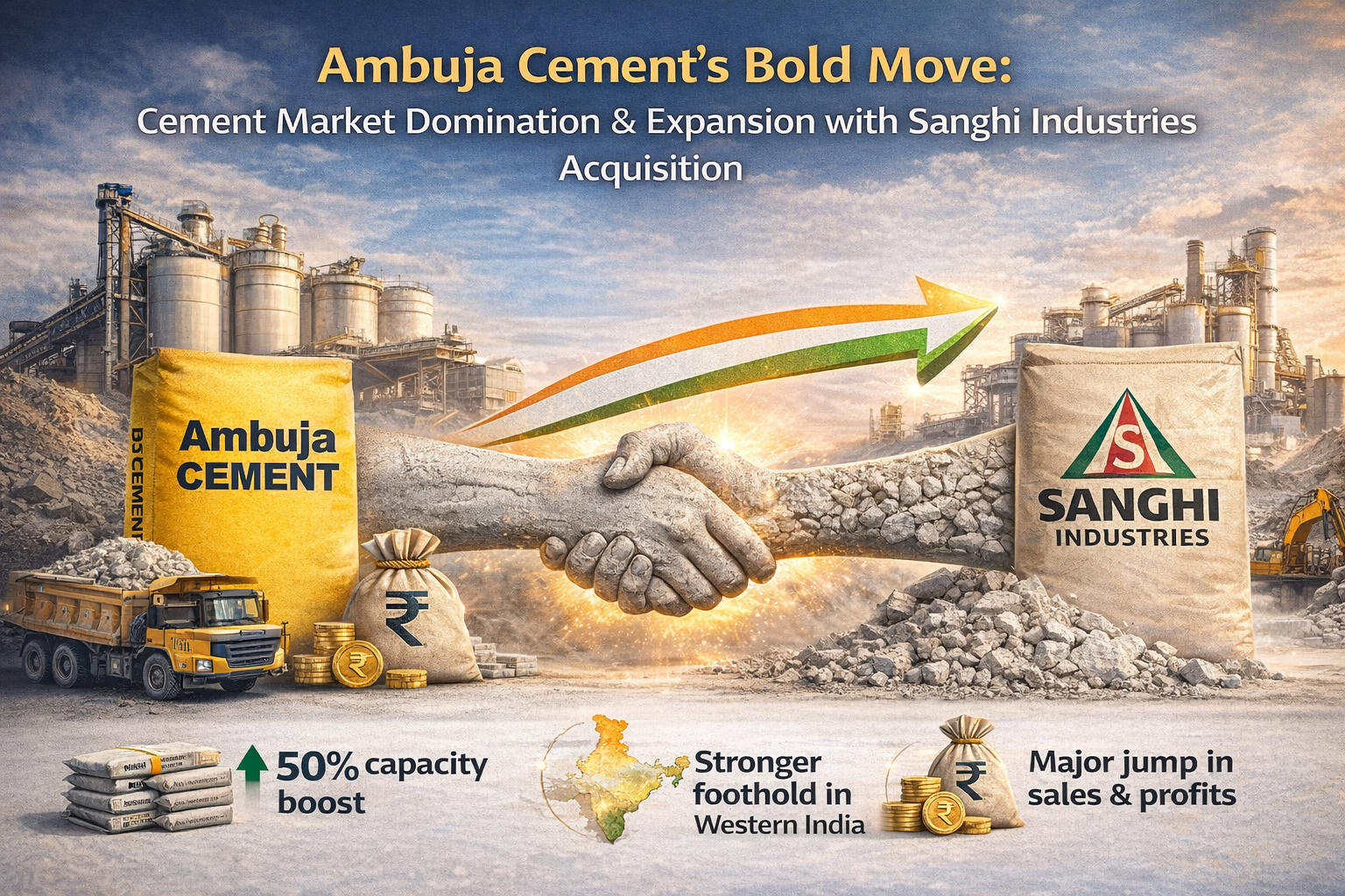 Ambuja Cement's Bold Move: Cement Market Domination & Expansion with Sanghi Industries Acquisition